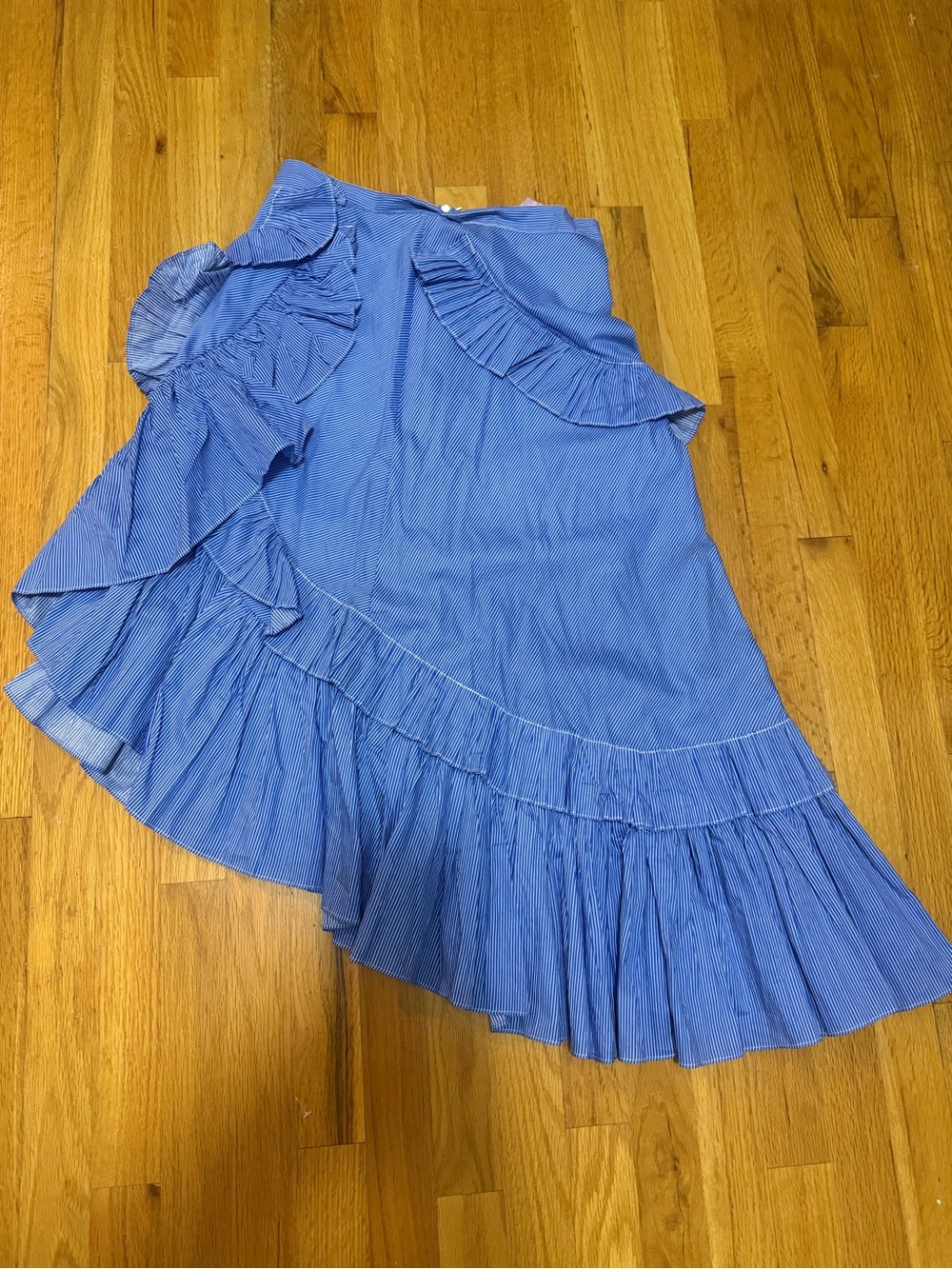 Chicwish Blue Asymmetrical Ruffled Skirt
